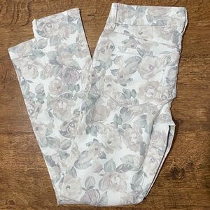 Seven7 Floral Print High Rise Skinny Jeans